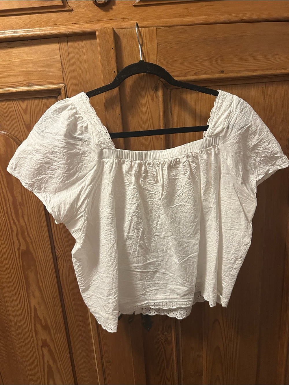 Neuflora White Eyelet Square-Neck Peasant Blouse - Picture 5 of 5